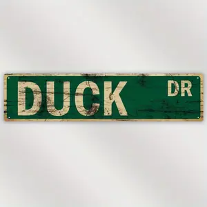 Vintage Duck Themed Porch Rules Metal Sign, Waterproof & Dustproof Sign, Perfect for Home, Bar, and Garage Decoration