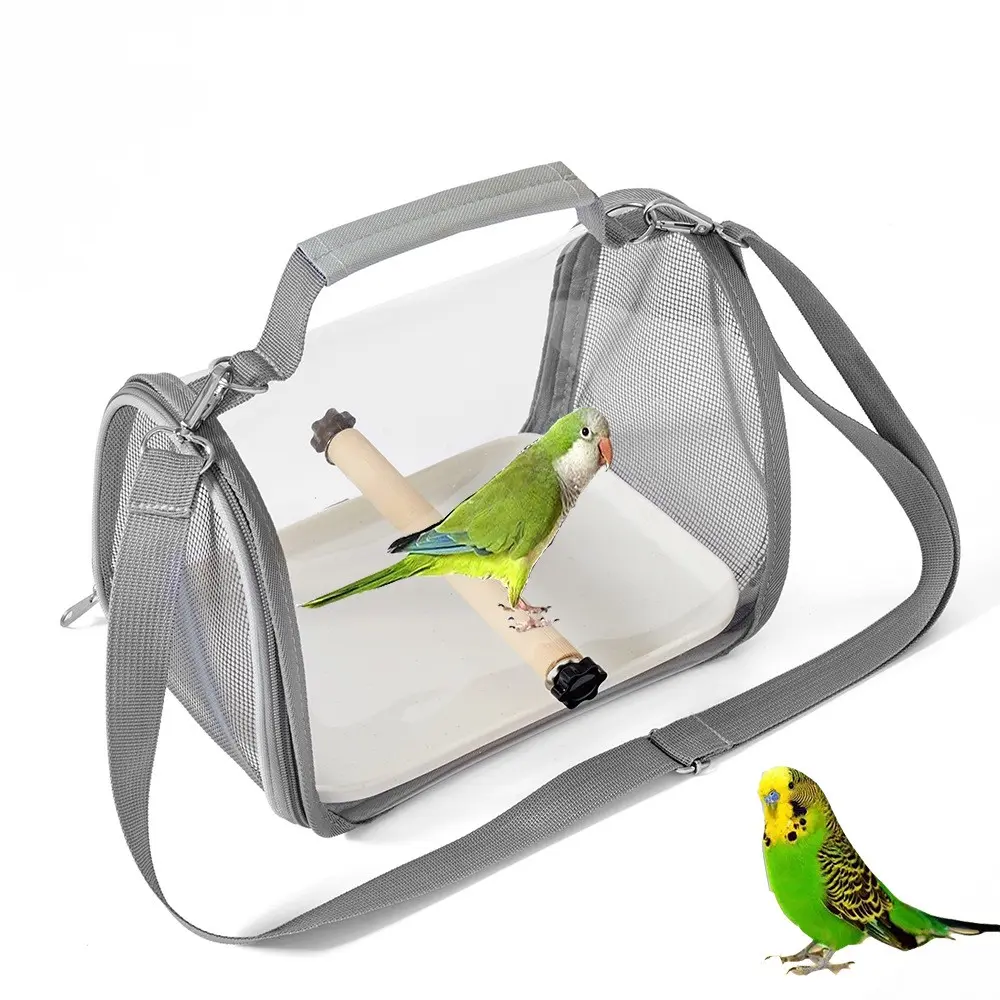 Lightweight Portable Crossbody Bird Sling Bag | Transparent Ventilated Parrot Outgoing Bag for Cockatiel Sun Conure