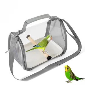Lightweight Crossbody Bird Sling Bag | Transparent Ventilated Parrot Outgoing Bag for Cockatiel Sun Conure