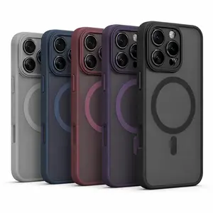 Luxurious Matte Magnetic Phone Case for iPhone 11-16 Pro Max Plus Shockproof Lens Protection Hard Acrylic Back Smartphone Cellphone Casing