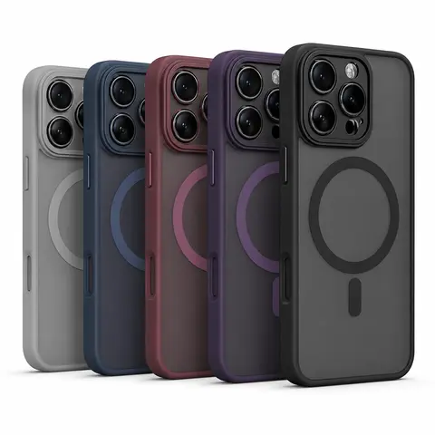 Luxurious Matte Magnetic Phone Case for iPhone 11-16 Pro Max Plus, Shockproof Protective Cover with Lens Protection, Hard Acrylic Back Mobile Phone Accessories for Handheld Devices
