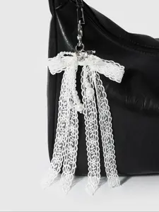 Elegant Korean Style Keychain Pendant, Light Color Ribbon Bow Design, Sweet Lace Bag Accessory, Perfect for Women & Girls, Stylish Keychain, Keychain For Bags