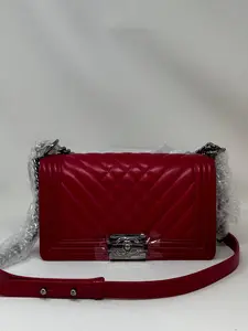 Pre-owned CHANEL Lambskin Leather Mini Bags leboy hot pink BJ1 15