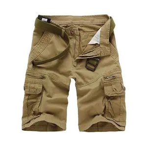 TRGPSG Men's Lightweight Multi Pockets Cotton Casual Cargo Shorts,Outdoor Twill Shorts with Zipper Pockets(No Belt)