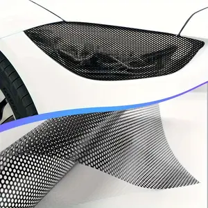 Unidirectional Hollowing Black Mesh Car Film, Waterproof & Sunscreen Car Light Film, Self-adhesive Privacy Sunshade Sticker for Car, Car Window Film