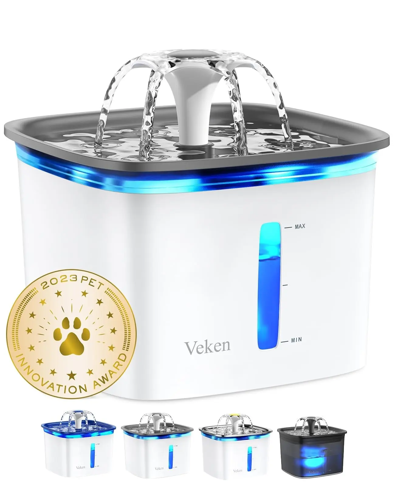 95Oz 2.8L Pet Fountain Automatic Cat Water Fountain Dog Water Dispenser with Sma