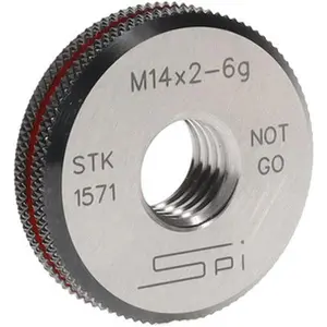 SPI Threaded Ring Gage - M14 x 2.00 Metric Thread, Class 6G No Go, Oil Hardened Non-Shrinking Steel (OHNS), NPL Traceability Certification Included, Model 34-494-5, Minimum Order Quantity 1, Package Quantity 1