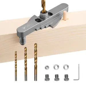 Doweling Jig Kit, Self-Centering Dowel Drill Jig For Woodworking, Includes Drill Bit, Precision Hole Alignment, Durable Aluminum Guide, Simple Setup For Cabinet Making, Furniture Building, And DIY Projects
