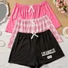 Women's Plus Size Casual Plaid Sleepwear Set Pajama Sets Loungewear, Homewear, Fashionable Home Clothing, Suitable for Daily Wear and Relaxing at Home, Pajama Shorts