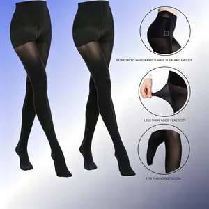 Women’s plus-size glossy ultra-thin tights, 2 pairs solid color set. Highly elastic tights with high shine, super soft and comfortable, anti-snagging. Plus-size design that shapes the tummy and lifts the buttocks, suitable for everyday wear.