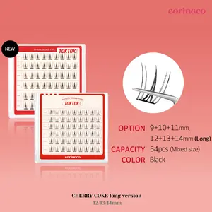 CORINGCO Self-Adhesive False Eyelash Clusters – No Glue K-Beauty Natural Long Lashes 12mm–14mm