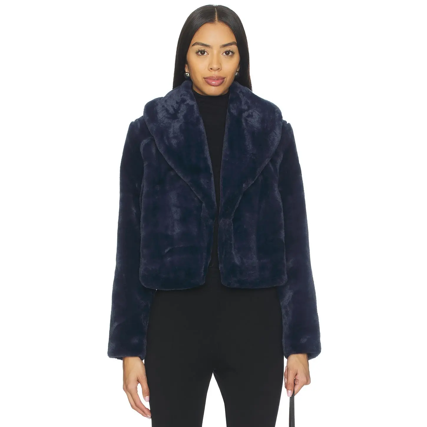 BLANKNYC Cropped Faux Fur Coat in Frost Bite