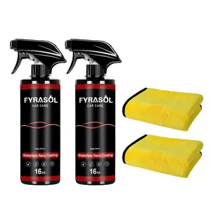 Fyrasol Quick Effect 3-in-1 Ceramic Car Coating Spray – EcoSmart-RU Waterless Car Wash, Hydrophobic Polymer Sealant & High Gloss Paint Protection for Cars, Motorcycles & Boats Wash and Shine Kit