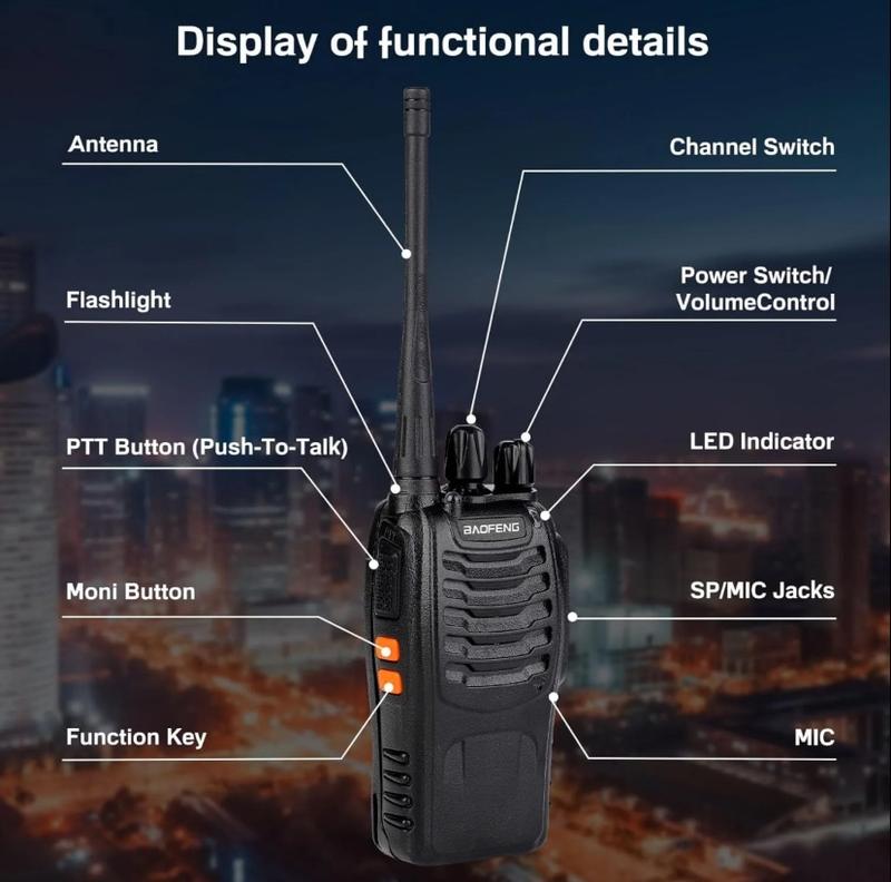 Rechargeable Walkie Talkies for Adults - Complete 2-Way Radio Kit with 2 Batteries, Earpieces & Belts - Long Range Crystal Clear Communication