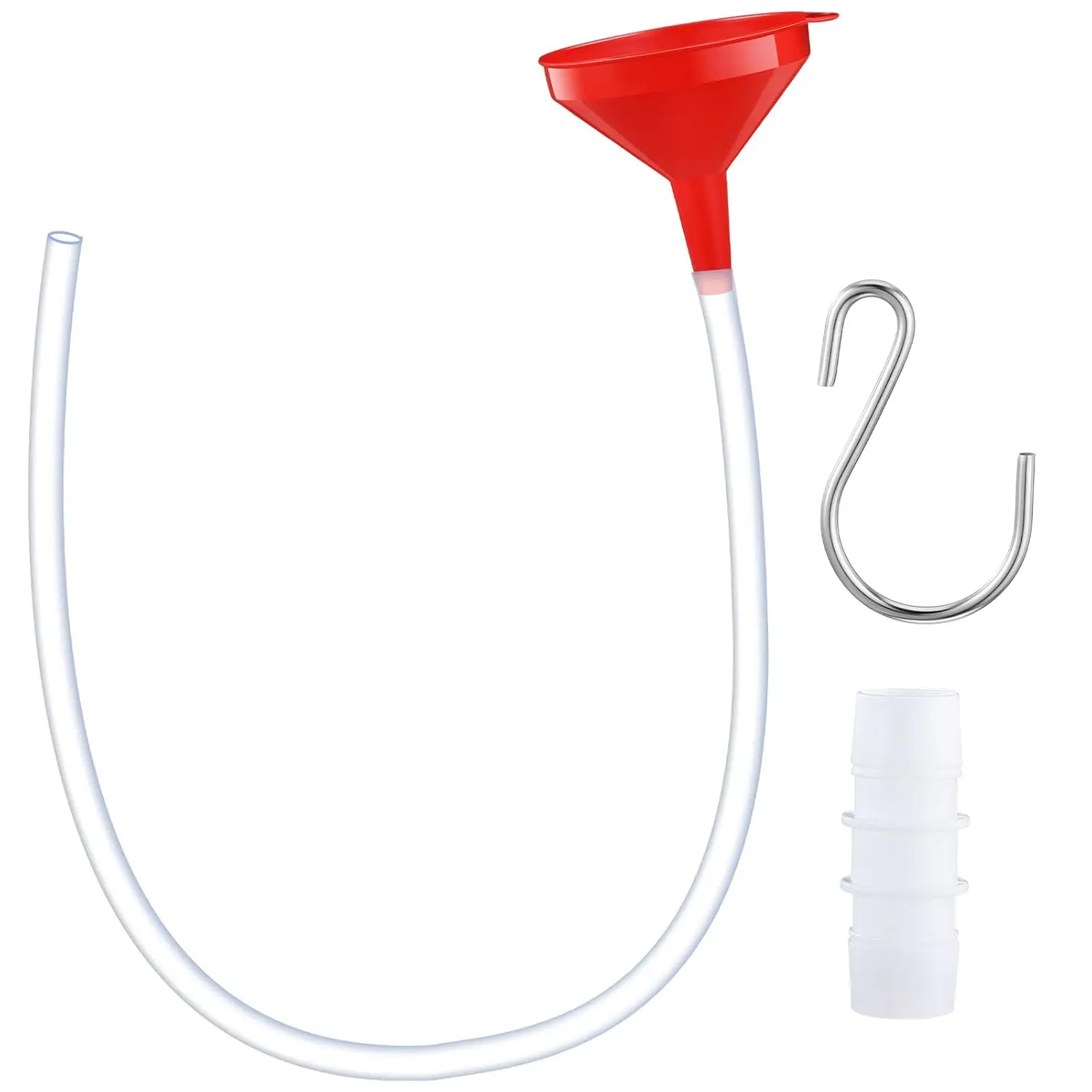 Long Funnel for Transmission Fluid 3.28 Foot Clear Tubing Plastic Wide Mouth Oil Funnel with Hose Flexible for , Engine, Gas, Water, Fluid