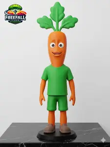 CARROTINO-Freefall Studio AI Fruit Drama Produce Posse 3D-Printed Characters for TikTok Shop Exclusive