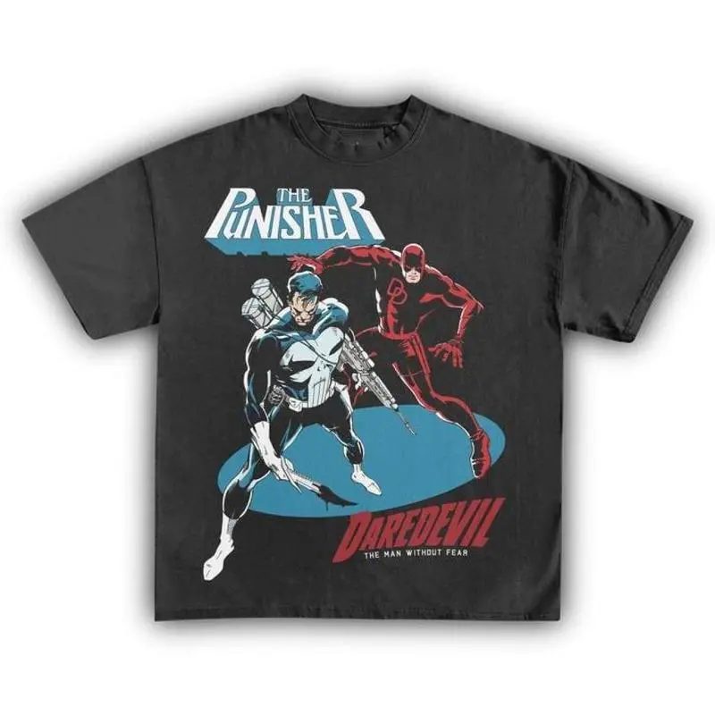 Daredevil And The #Punisherr Graphic Tees, DD Matt Murdock MCU Sweatshirt, Born Again Comic Hoodie, Cloud Tee Gift for him, Apparel Gym
