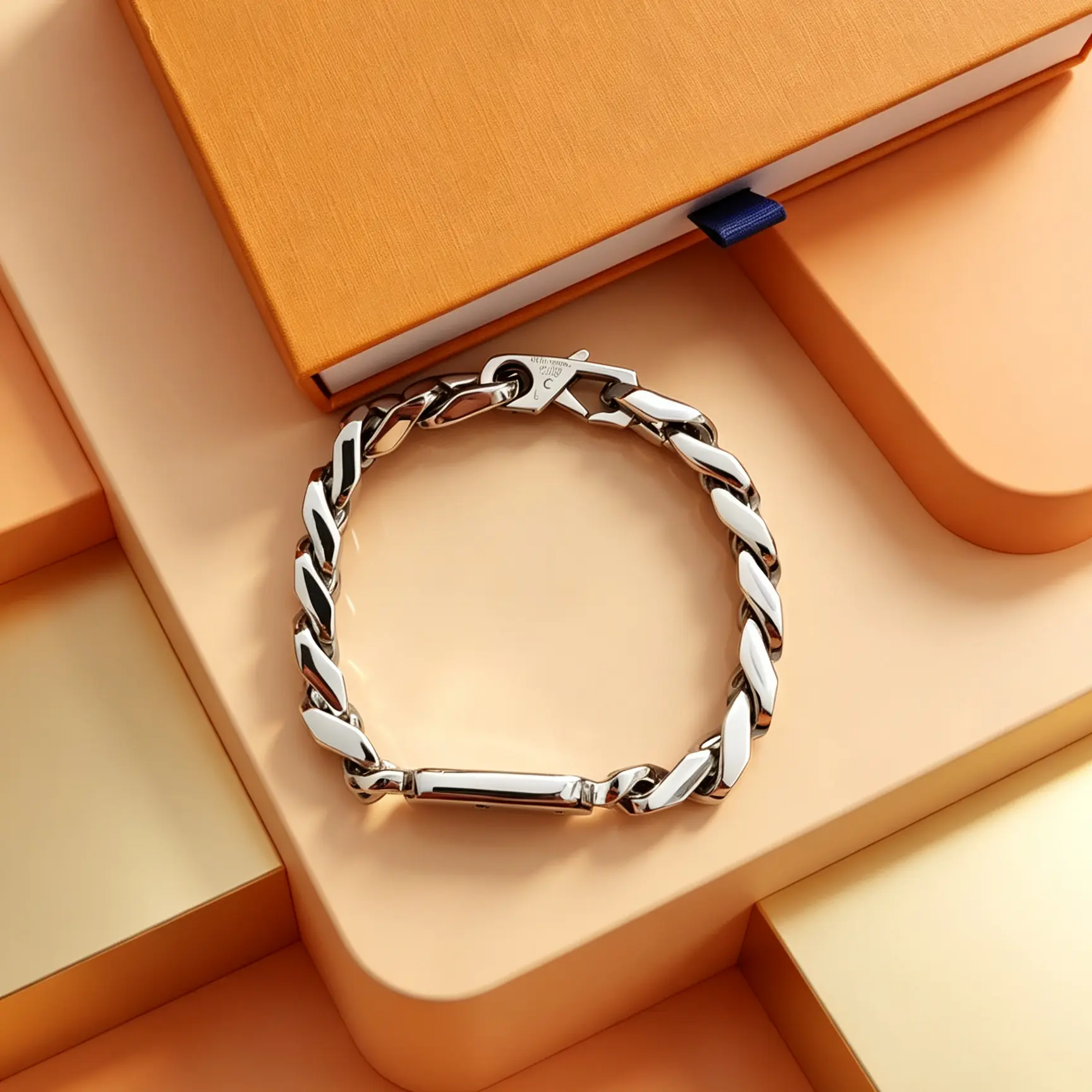 Designer high-end luxurious men's new Cuban shield bracelet fashionable jewelry / steel / titanium material (with exquisite packaging box)