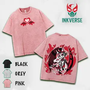 Angel and Husk Hazbin Hotel Wash T-Shirt,Hoodie,Sweatshirt Hazbin Washed Shirt, Comic Shirt, TV Show Shirt graphic tees Menswear Top Cotton Fabric lover streetwear