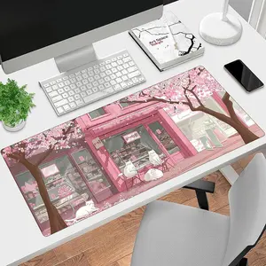 Anime Cats Pattern Mouse Pad, Rectangle Gaming Mouse Pad, Non-Slip Waterproof Rubber Base Mousepad, Desk Keyboard Mouse Mat for Home Office Game Room