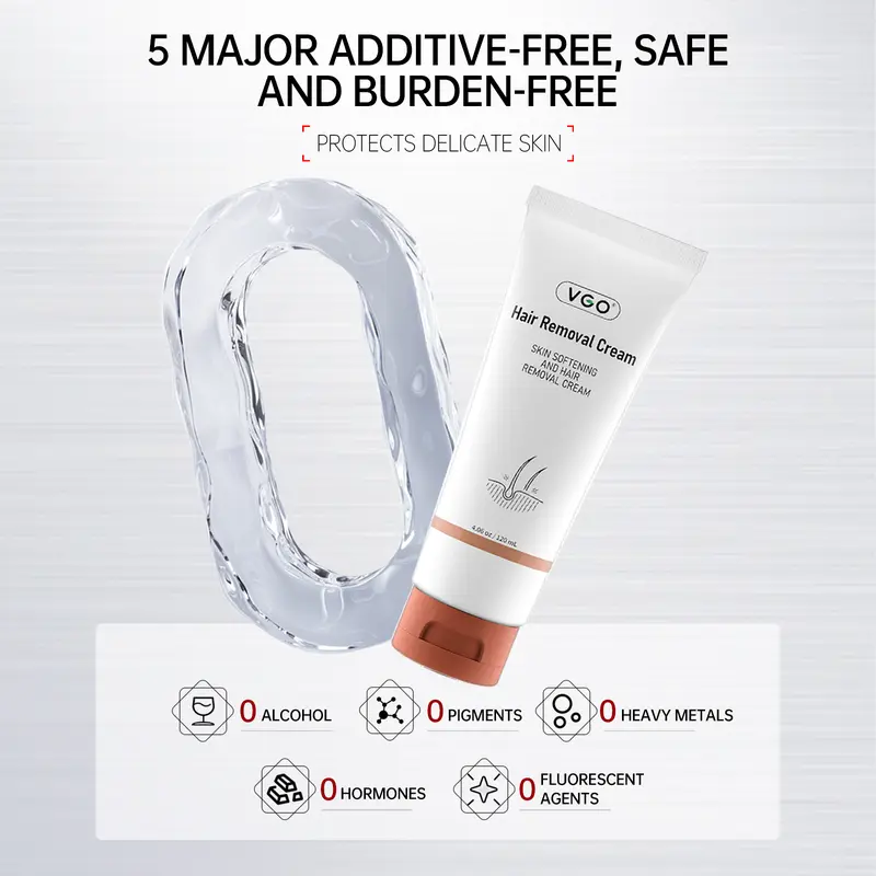 VGO Hair Removal Cream for Women & Men, 120ml / 4.06oz Body Care Wax Body Care Unisex Gentle Comfort Cosmetic-A 6