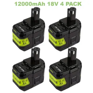 P108 2/4Pack 18V Battery Replacement for Ryobi 12.0Ah Lithium 18V Battery ONE+ Plus P102 P103 P104 P105 P107 P108 PBP005 P109 P190 P191 P122