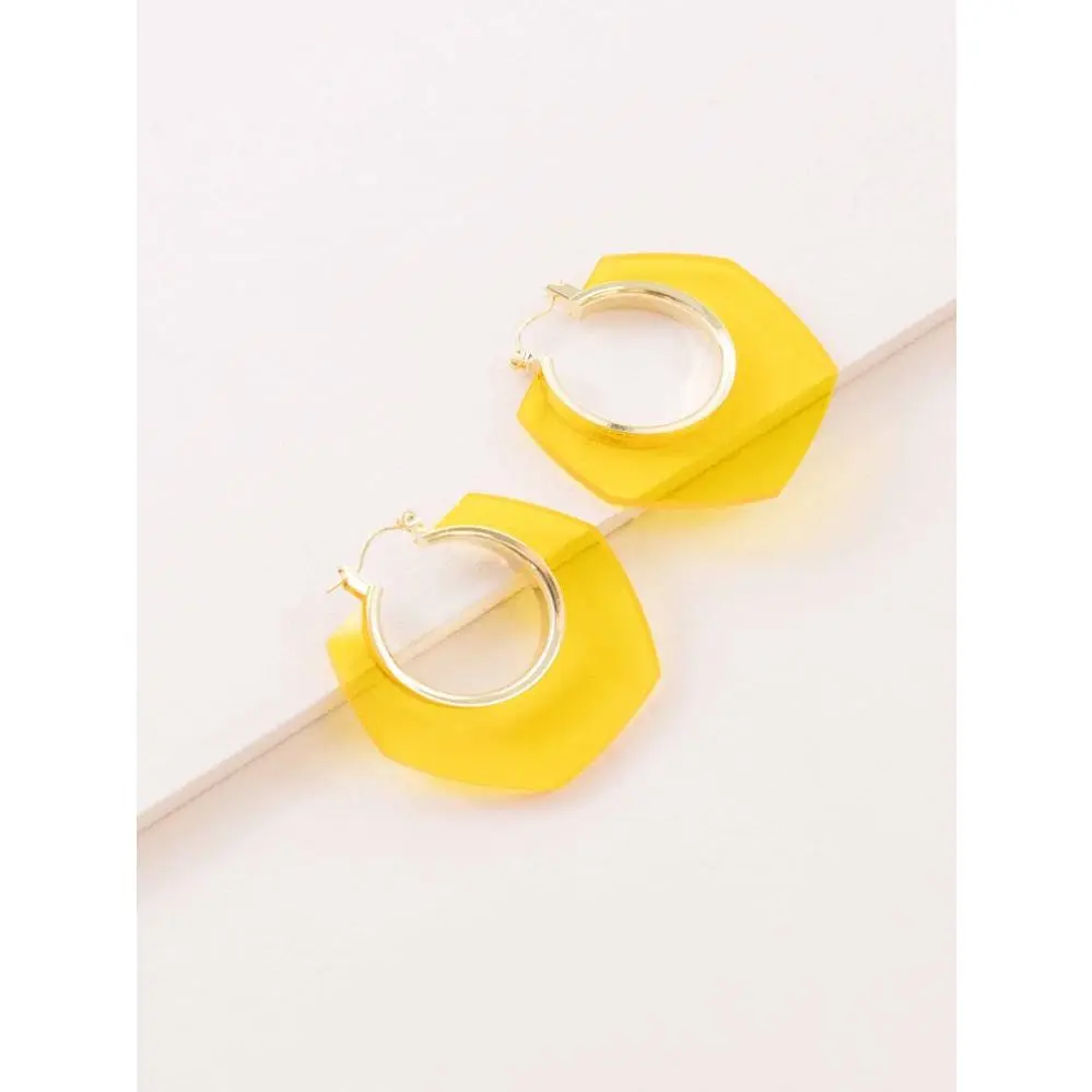 Hexagon Hoop Earrings