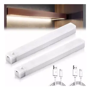 Motion-Activated Light Rechargeable Magnetic 20cm/7.9in 2 Pack Warm White for Kitchen Bathroom Bedroom Stairs Garage Christmas Decorations Gifts