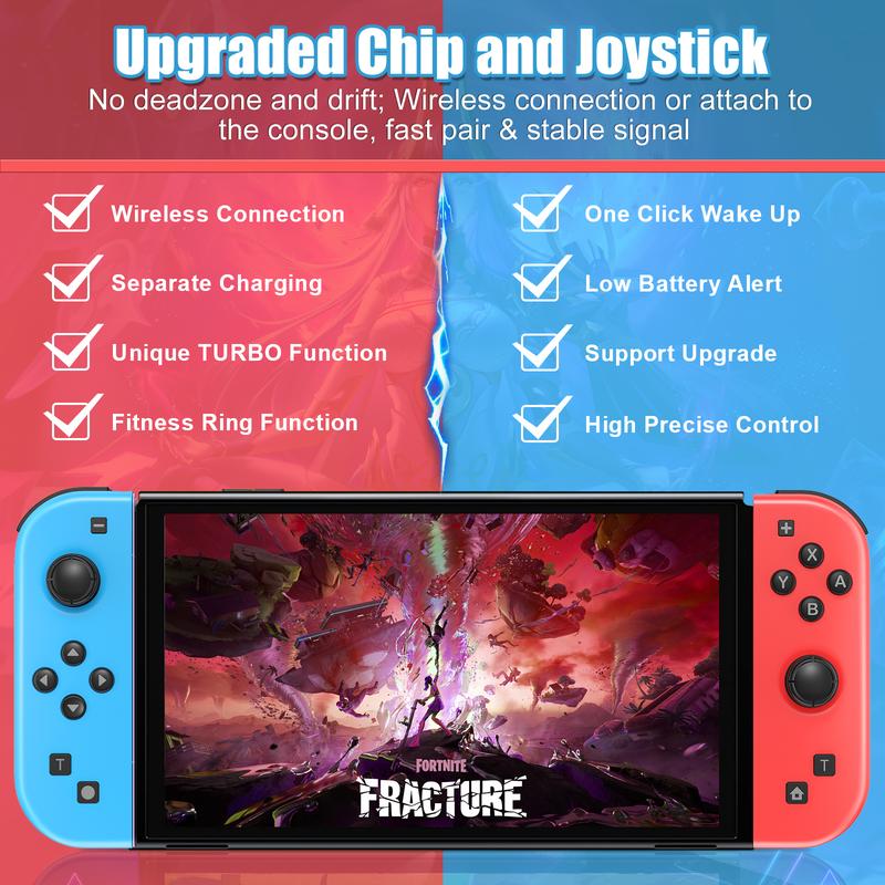 Wireless Joypad Controller for Nintendo Switch, for Switch Joy Con, L/R Controllers Support Dual Vibration/Motion Control/Wake-up Function, for Switch Joycon Pair