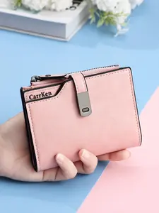Women's Solid Color Zipper Wallet, Fashionable Multi Card Slot Card Holder, Card Organizer, Casual Versatile Wallet for Daily Use