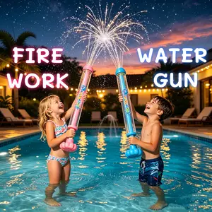 Fireworks Water Gun Set, Romantic Photography Props, Pull-Down Outdoor Sprinkler, High-Pressure Fountain, Kids' Toy, Water Battle Gun, Water Blasters party family friend daughter son