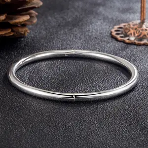 FASHION4U - 925 Sterling Silver 4MM Bangle Bracelets For Women Luxury Quality Jewelry    Jewellery