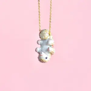 Pangolin Necklace | Camp Hollow Ceramic Animal Jewelry | Porcelain Pendant