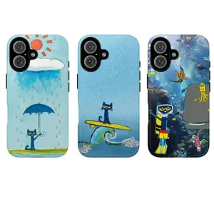 Cool Cat Shockproof Polycarbonate Smartphone Case - Colorful Cartoon Art Casing, Durable Cover with Camera Protection, Stylish Accessory for iOS & Android Devices, Fan Gift