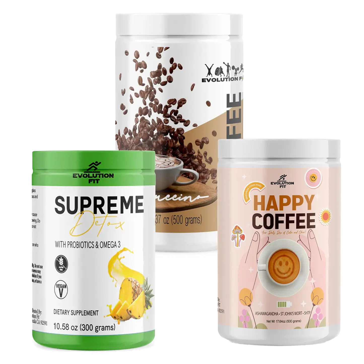 Trio Happy Coffee/Supreme Detox/ Cappuccino