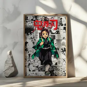Demon Slayer Manga Poster - Tanjiro Kamado - Curated Manga Panels - Digital Print
