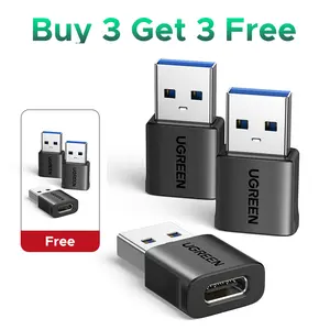 （Buy 2 Get 2 Free）UGREEN USB to USB C Adapter , Type-C Female to USB 3.0 Male Type Charger Connector, 10Gbps Data Transfer,USB C to USB Adapter For iPhone 17 16 15 14 13 12 Mini Pro Max, AirPods Pro 2 3, Samsung Galaxy S23 S24,A53 A54, iPad Pro 2022/2021