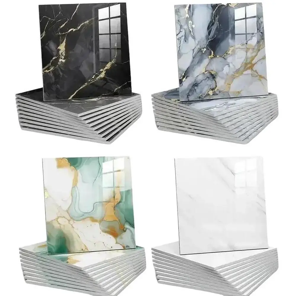 50/20pcs  Marble Peel and Stick Backsplash Waterproof Washroom Wall Panels, Peel and Stick Decorative Tile, PVC Foam Wall Panels for Kitchen,Bathroom,Living Room, PVC Wall Tiles, Peel and Stick Panels for Walls
