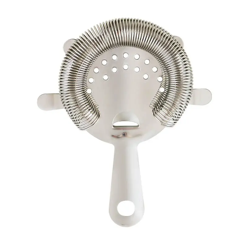 Metal 4-Prong Cocktail Strainer, Tight Coil Mesh Design, 6" Height Bar Utensil, Fits All Standard Sized Cocktail Shakers, for Kitchen & Bar Use