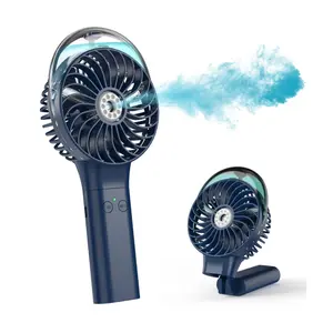 F006 Portable Handheld Misting Fan, 3000mAh Rechargeable Battery Operated Spray Water Mist Fan, Foldable Mini Personal Fan for Travel, Makeup, Home, Office, Camping, Outdoors