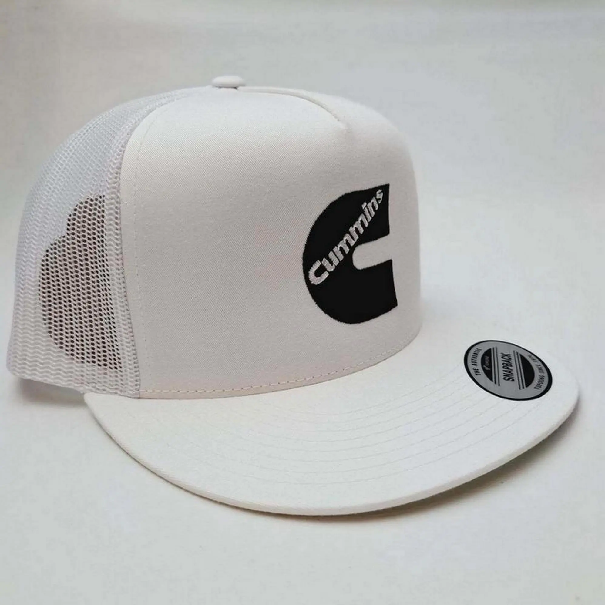 Cummins Embroidered Flat Bill Trucker Hat, Unisex