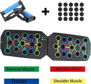Push-up board, 20 in 1 Exercise Pushup Bar Handles Foldable Home Workout Equipment with Color-Coded System Multi-Functional Pushup Stands for Strength Training, Chest, Arms & Core, Portable Gym for Men & Women Fitness Accessories
