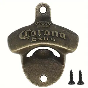 Vintage Wall Mounted Bottle Opener, 1 Count Zinc Alloy Bottle Cap Remover with Screws, Easy Install Bottle Opener for Home Bar & Cafe, Utensils, Bottle Opener Whistle, Bottle Shape Opener, Home Bar Accessories