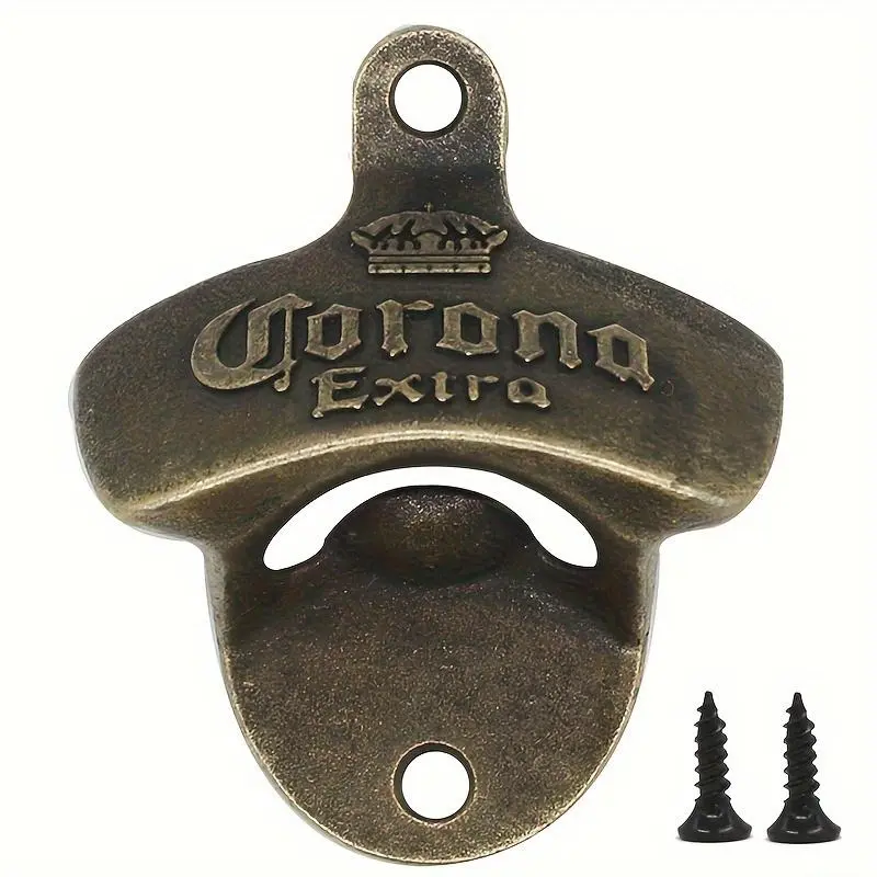 Vintage Wall Mounted Bottle Opener, 1 Count Zinc Alloy Bottle Cap Remover with Screws, Easy Install Bottle Opener for Home Bar & Cafe, Utensils, Bottle Opener Whistle, Bottle Shape Opener, Home Bar Accessories
