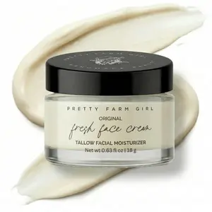 Pretty Farm Girl Fresh Face Cream - Ultra-Hydrating Night Moisturizer with Tallow & Botanical Oils - 18ml - Nourishing Lavender Repairing Sensitive Skin Care
