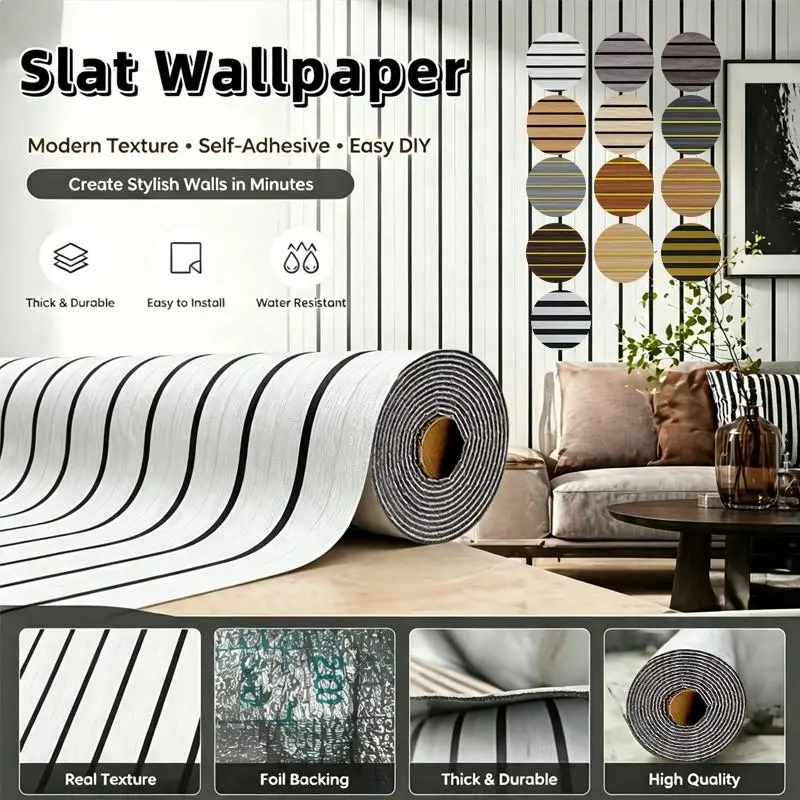 Vintage 3D Wood Grain Self-Adhesive Vinyl Wallpaper Roll Extra Thick Removable Washable Waterproof Moisture-Proof, 15.7x118.1in Home Decor for Wall, Kitchen & Living Room DIY Projects, Wall Decor