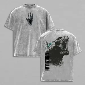 Godzilla Vintage Washed Graphic T-Shirt - Oversized Mens Streetwear Cotton Apparel Gift for King of the Monsters Fans