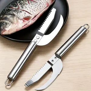 1 Household stainless steel fish gutting tool, portable fish remover, used for removing fish entrails and scales, kitchen fish gutting tool, catering service tool and tableware.