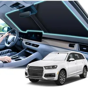 300T Universal Car Windshield Sun Shade, Foldable Reflective for Windshield & Window Shades with Overlapping Design, Car Interior Accessories (55" L x 26.7" W)