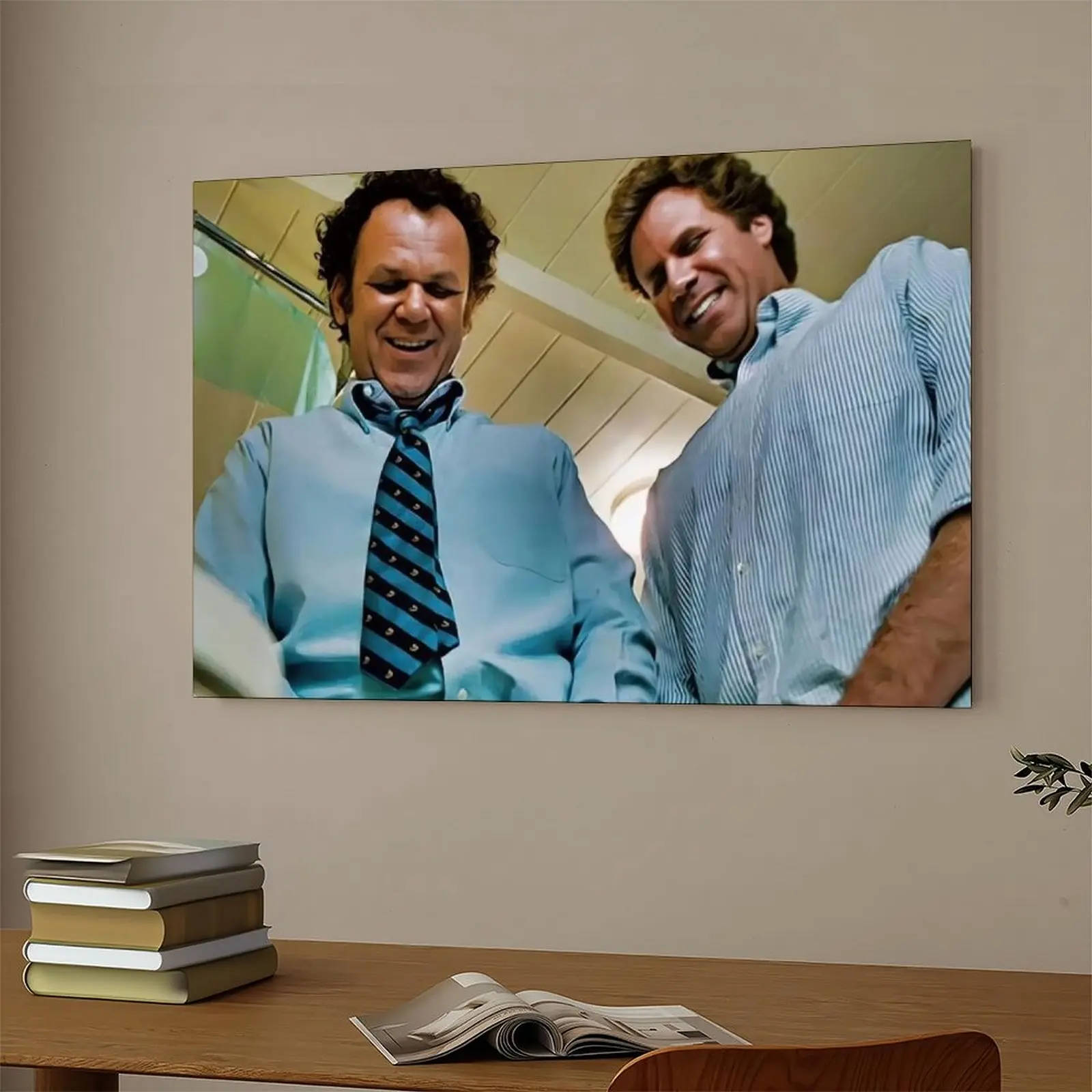 Step Brothers Sword Fight Unframed Canvas Poster, 90s Vintage Artistic Colorful Funny Bathroom Decor, Comedy Movie Wall Art for Home Toilet Decoration